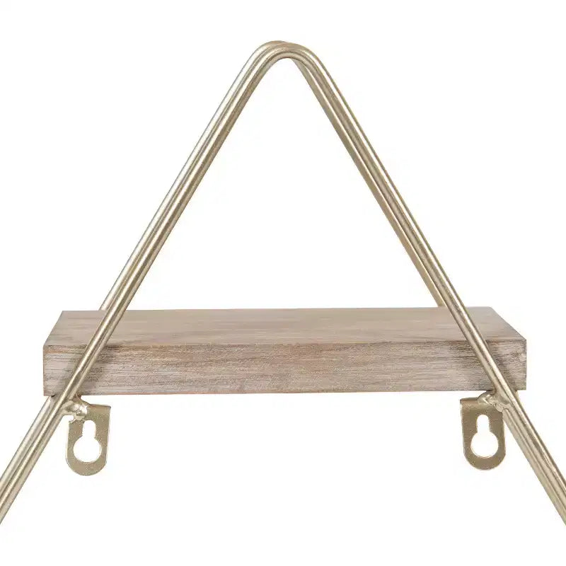 Cadre mural triangulaire en bois et métal à trois niveaux