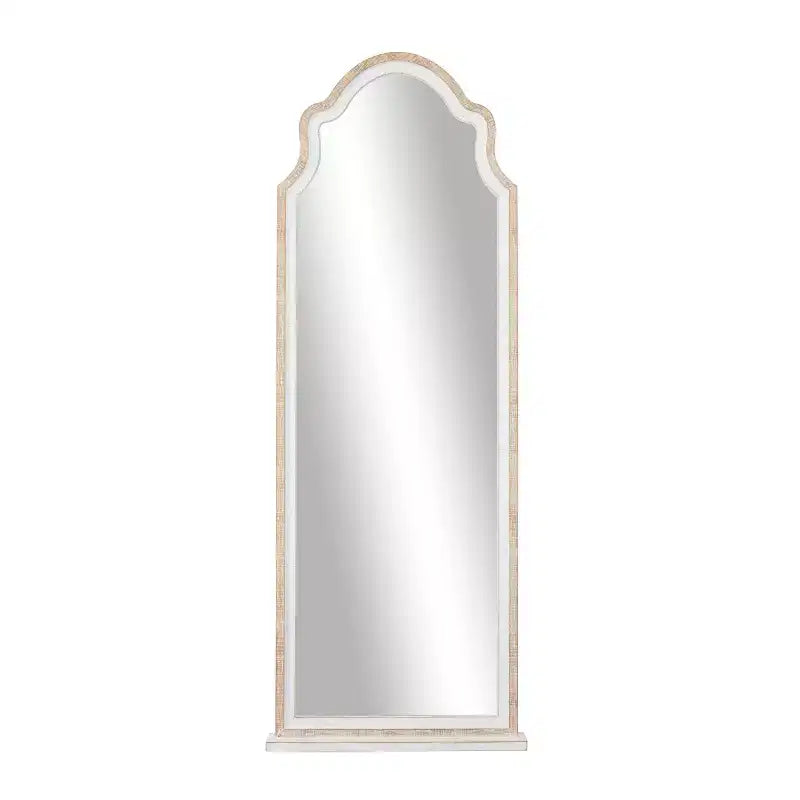 Miroir mural en bois, partie supérieure arquée