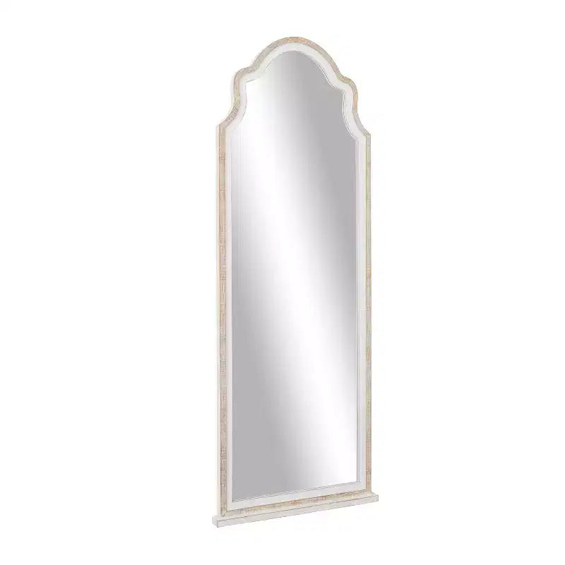 Miroir mural en bois, partie supérieure arquée