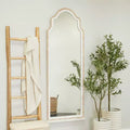 Miroir mural en bois, partie supérieure arquée