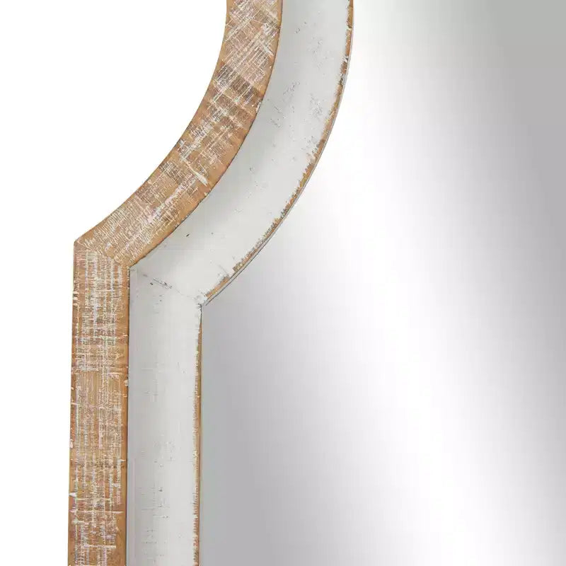 Miroir mural en bois, partie supérieure arquée