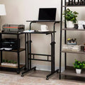 Bureau portable réglable avec roulettes pour travailler assis ou debout (noir)