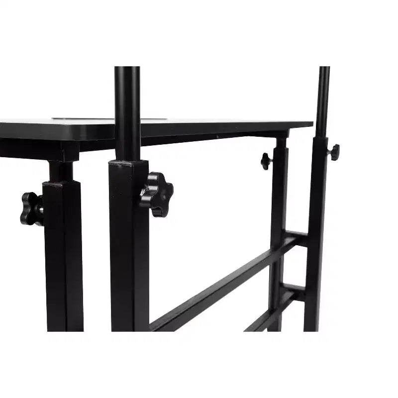 Bureau portable réglable avec roulettes pour travailler assis ou debout (noir)
