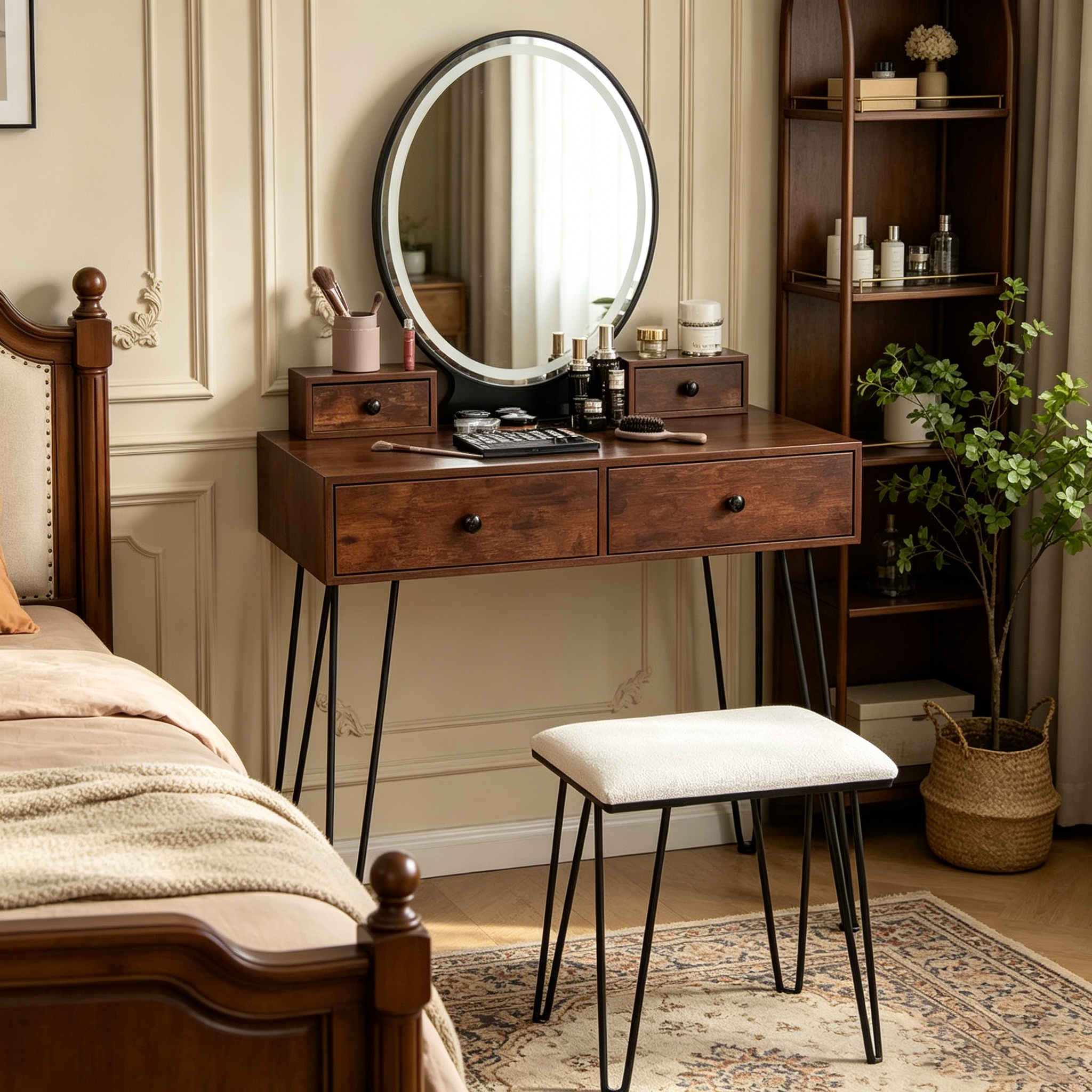 Tabouret coussin de coiffeuse de style industriel