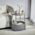 Table d'appoint ronde avec rangement