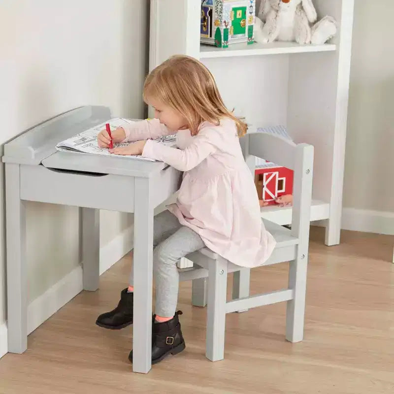 Bureau et chaise enfant en bois réglables en hauteur
