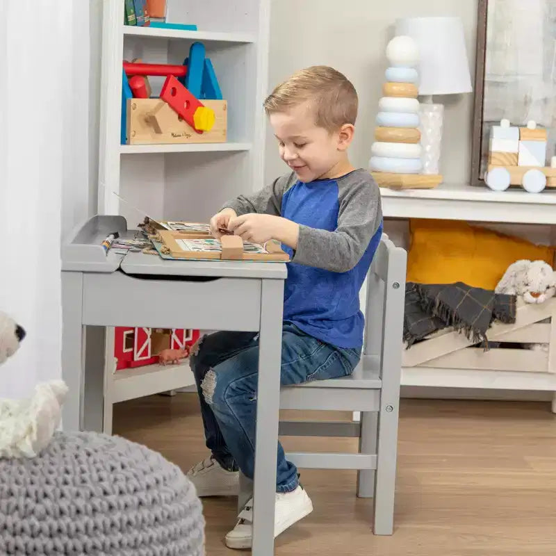 Bureau et chaise enfant en bois réglables en hauteur