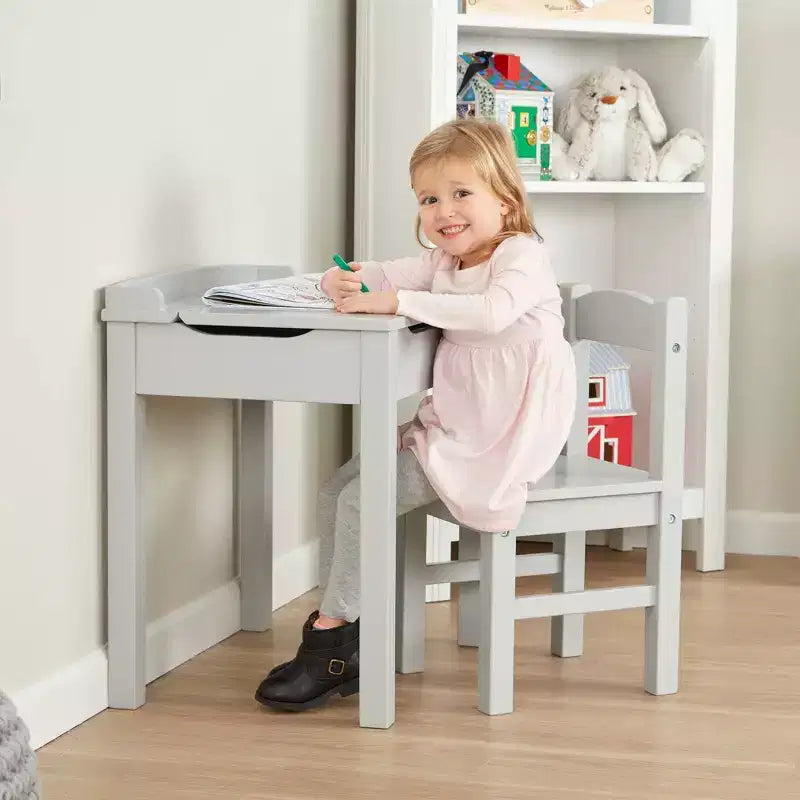 Bureau et chaise enfant en bois réglables en hauteur