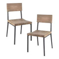 Set of 2 Tacoma Dining Chairs Barn Gray/Black: Ink+Ivy Metal & Wood Frame 300 lbs Capacity Spot Clean