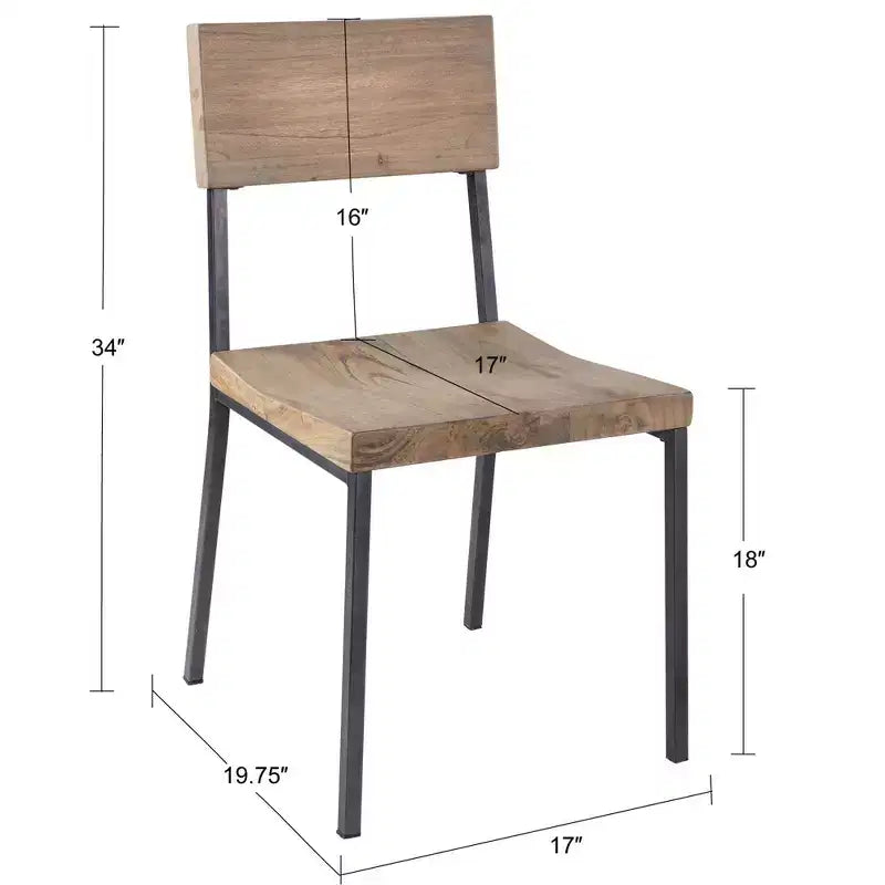 Chaise de salle à manger avec structure en métal et en bois