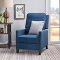 Cecelia Traditional Fabric Recliner Navy Blue - Christopher Knight Home: Studded Pushback for Small Spaces