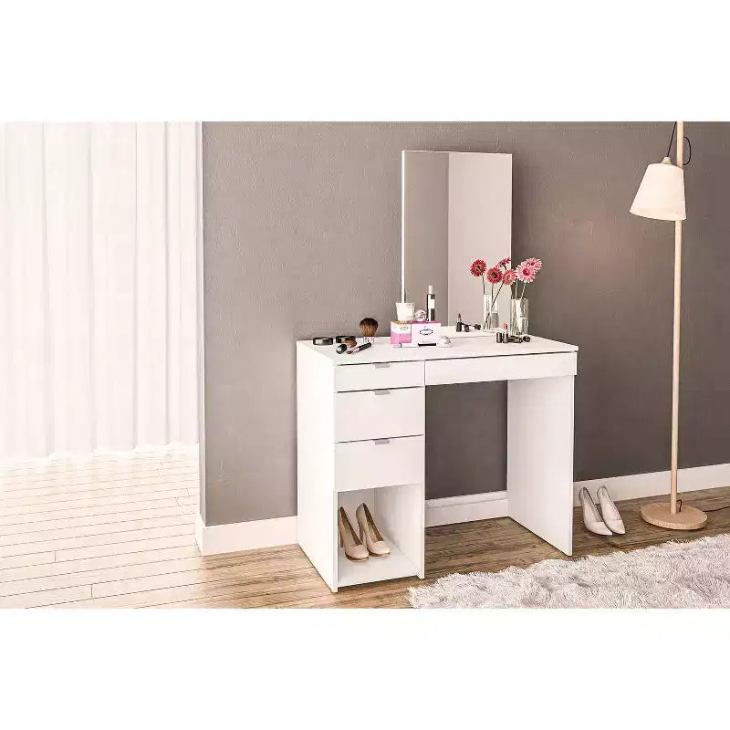Coiffeuse rectangulaire moderne en bois