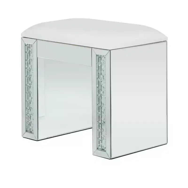 Tabouret cube miroir argenté