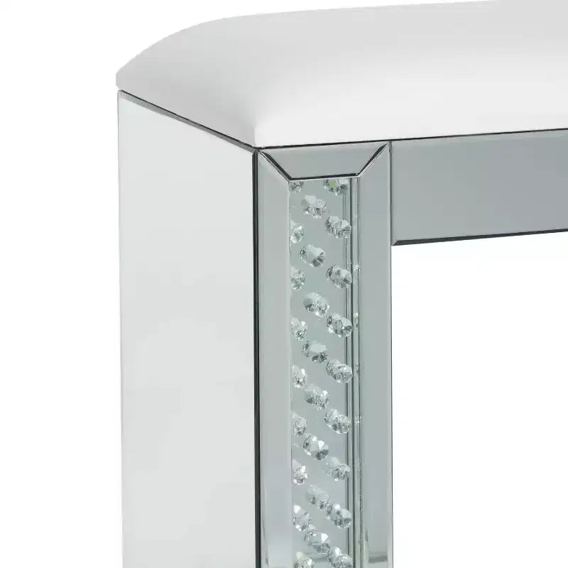 Tabouret cube miroir argenté