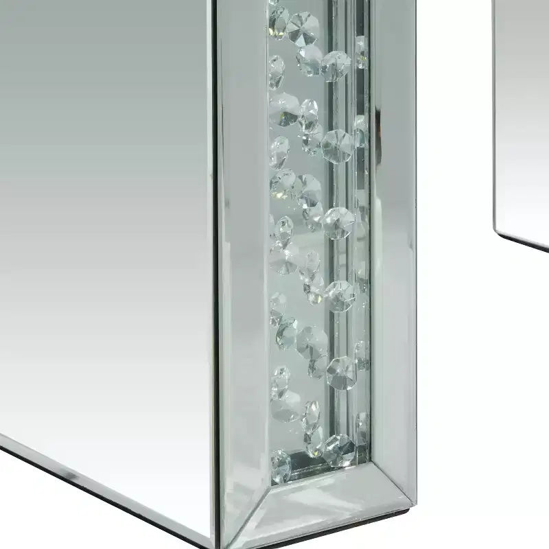 Tabouret cube miroir argenté