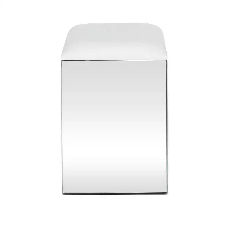 Tabouret cube miroir argenté