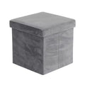 Olivia & May Modern Fabric Storage Stool Gray: Velvet Upholstered Metal Frame Lift-Top Design No Assembly Required