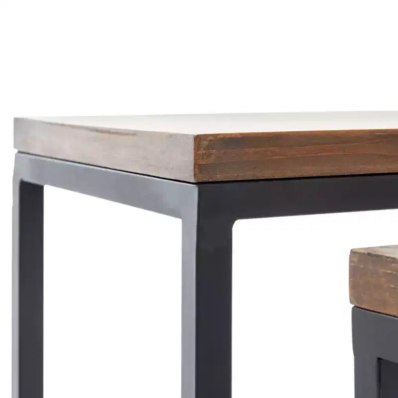 Table et chaises gigognes marron