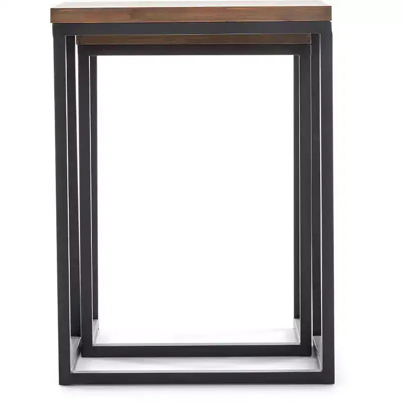 Table et chaises gigognes marron