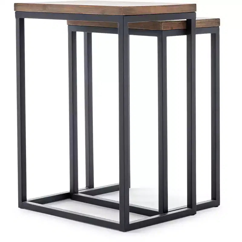 Table et chaises gigognes marron