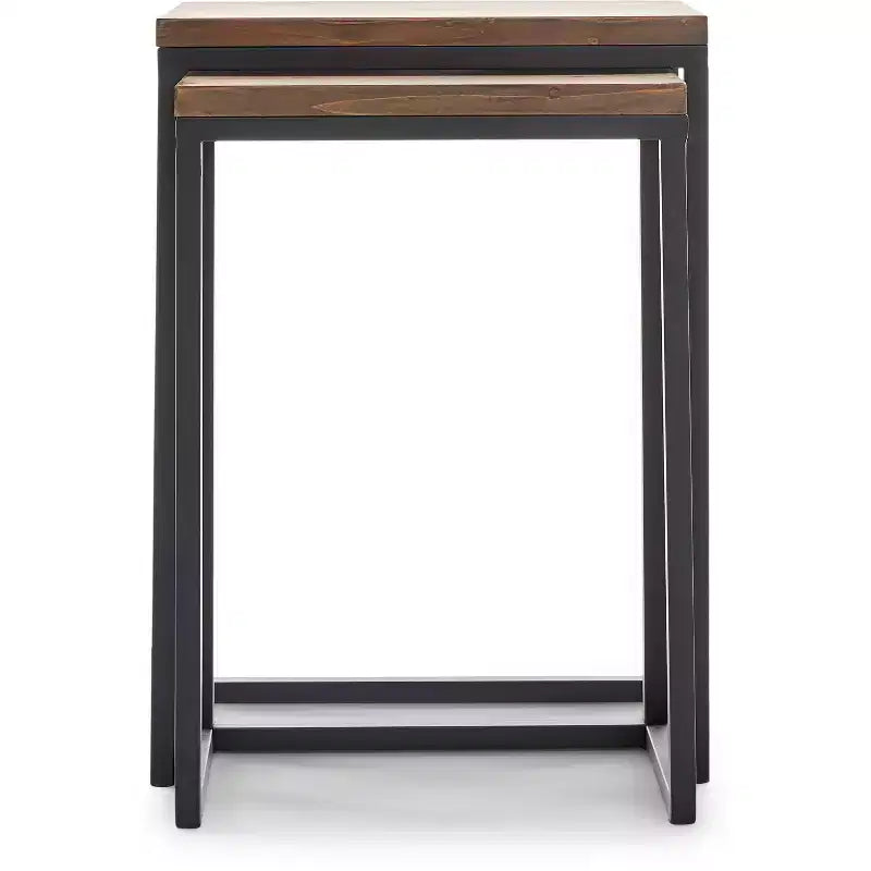 Table et chaises gigognes marron
