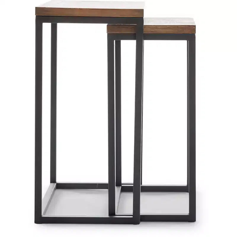 Table et chaises gigognes marron