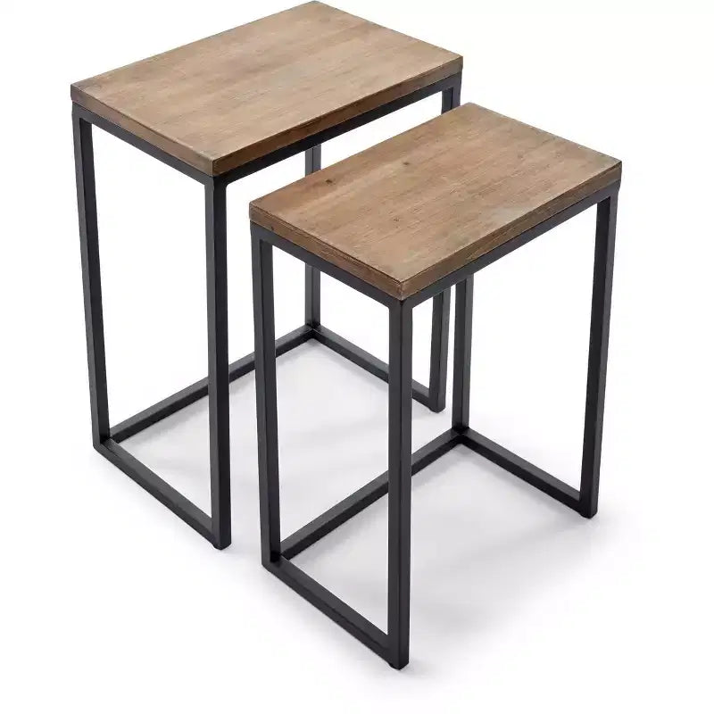 Table et chaises gigognes marron