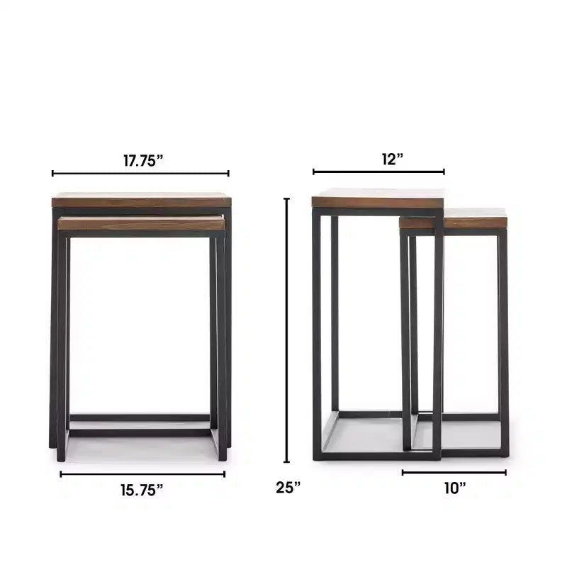Table et chaises gigognes marron