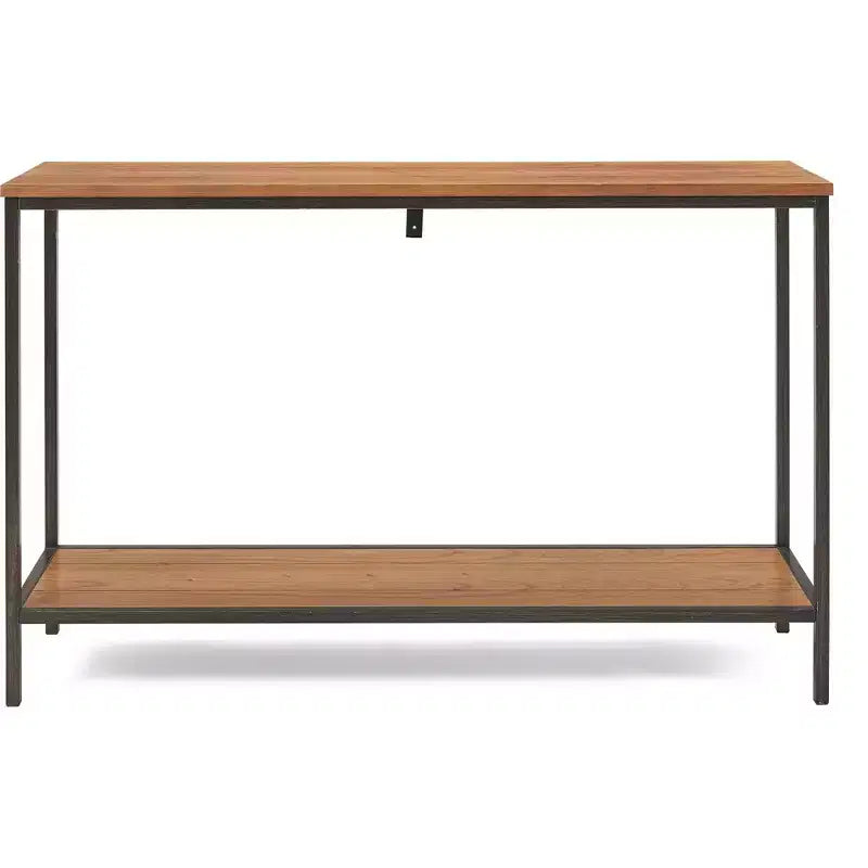 Nolan 2 Tier Console Table Brown - ClickDecor: Rustic Charm Iron Frame Entryway Display