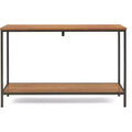Nolan 2 Tier Console Table Brown - ClickDecor: Rustic Charm Iron Frame Entryway Display