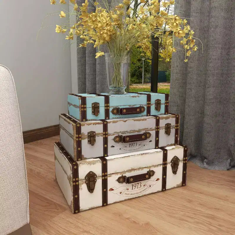 Boîte rectangulaire en bois vieilli style ferme