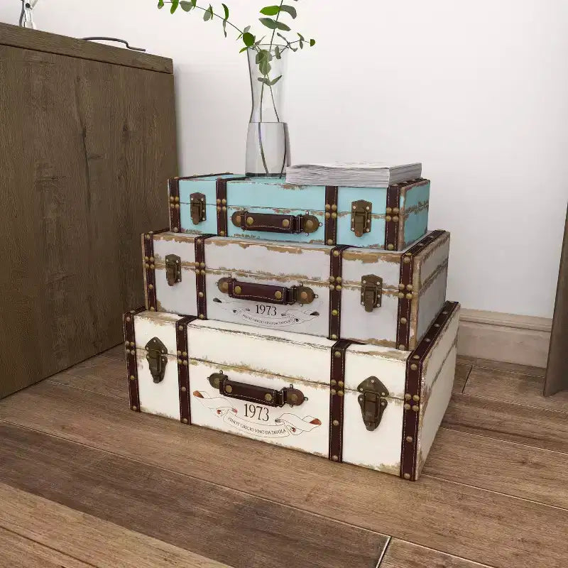 Boîte rectangulaire en bois vieilli style ferme