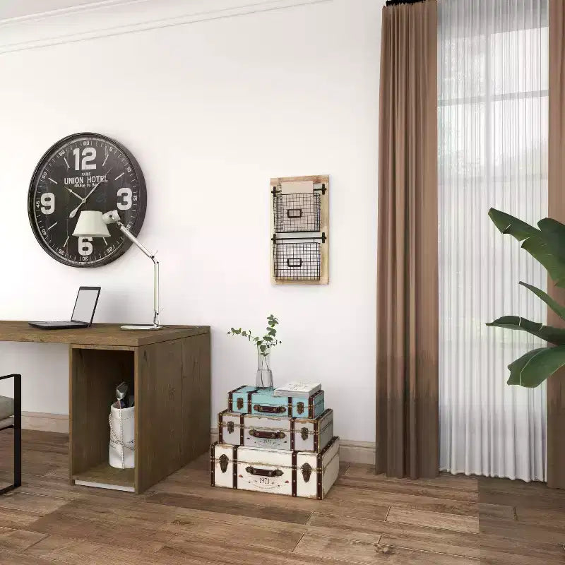 Boîte rectangulaire en bois vieilli style ferme