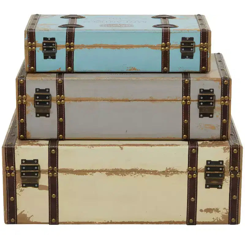 Boîte rectangulaire en bois vieilli style ferme