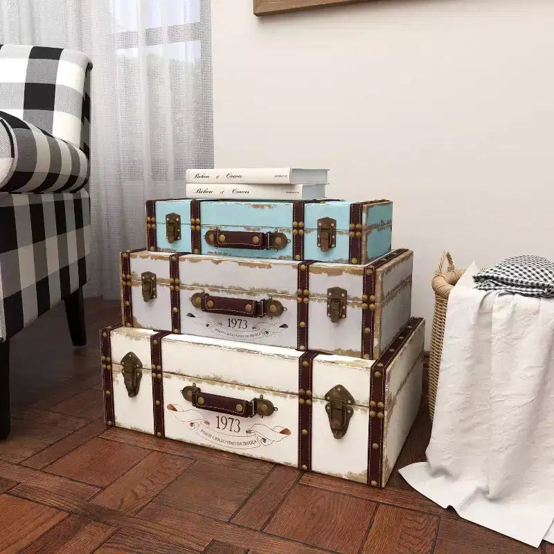 Boîte rectangulaire en bois vieilli style ferme