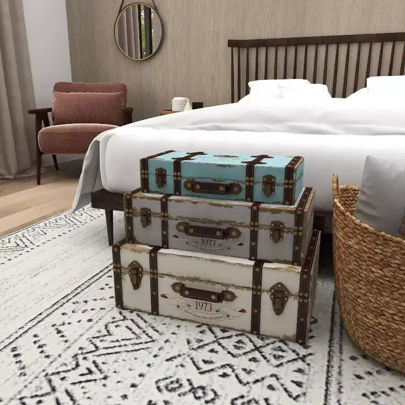 Boîte rectangulaire en bois vieilli style ferme