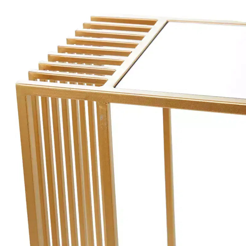 Console en miroir doré et métal de style moderne