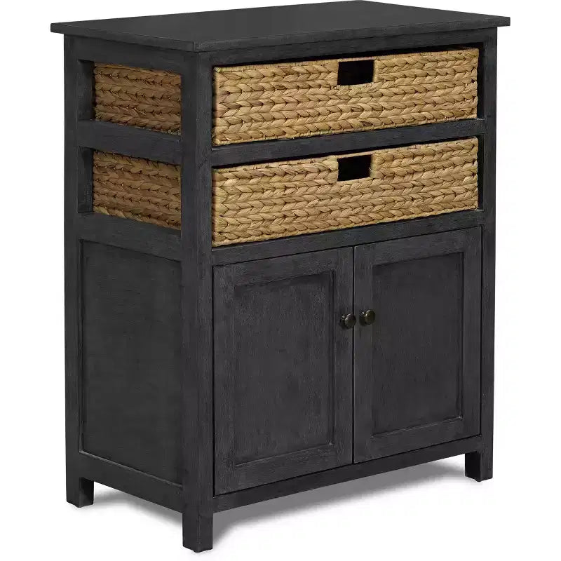 Meuble vitrine, style vieilli noir