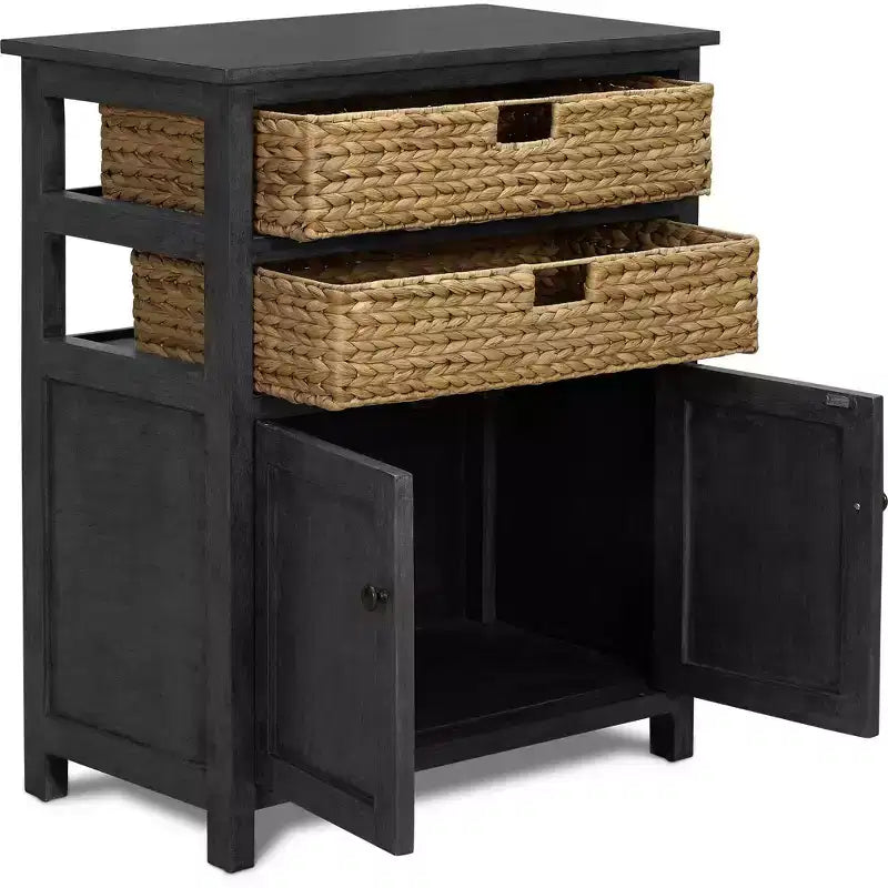 Meuble vitrine, style vieilli noir