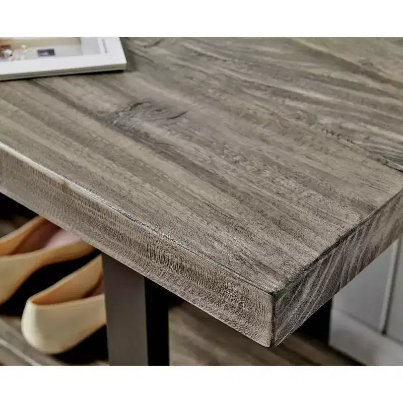 Banc porte-manteau mural en bois