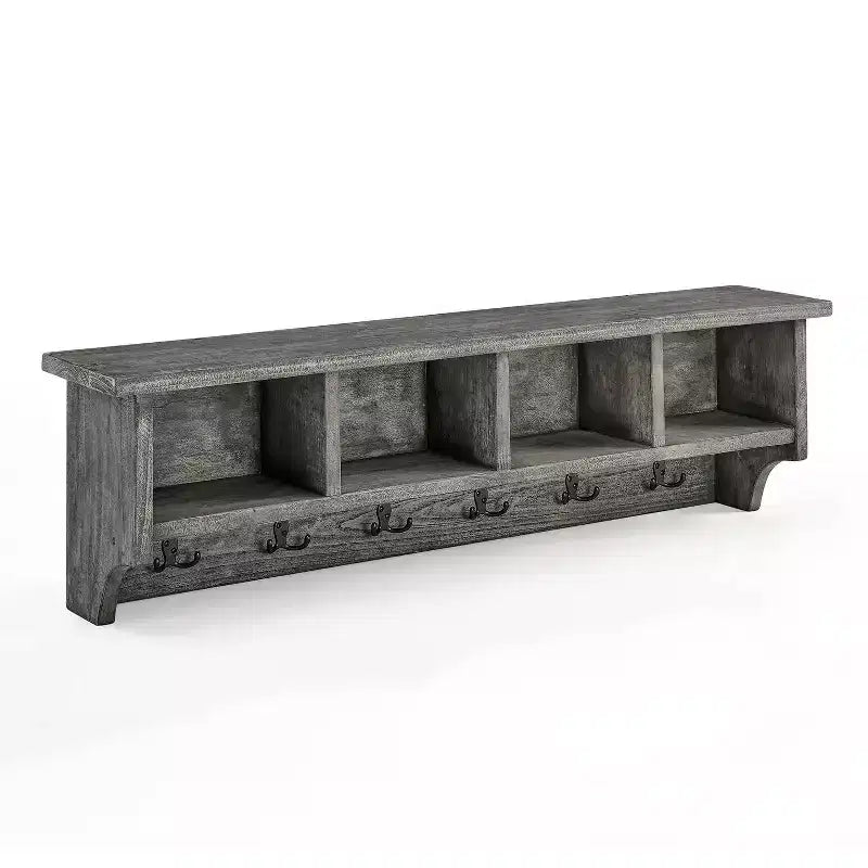 Banc porte-manteau mural en bois
