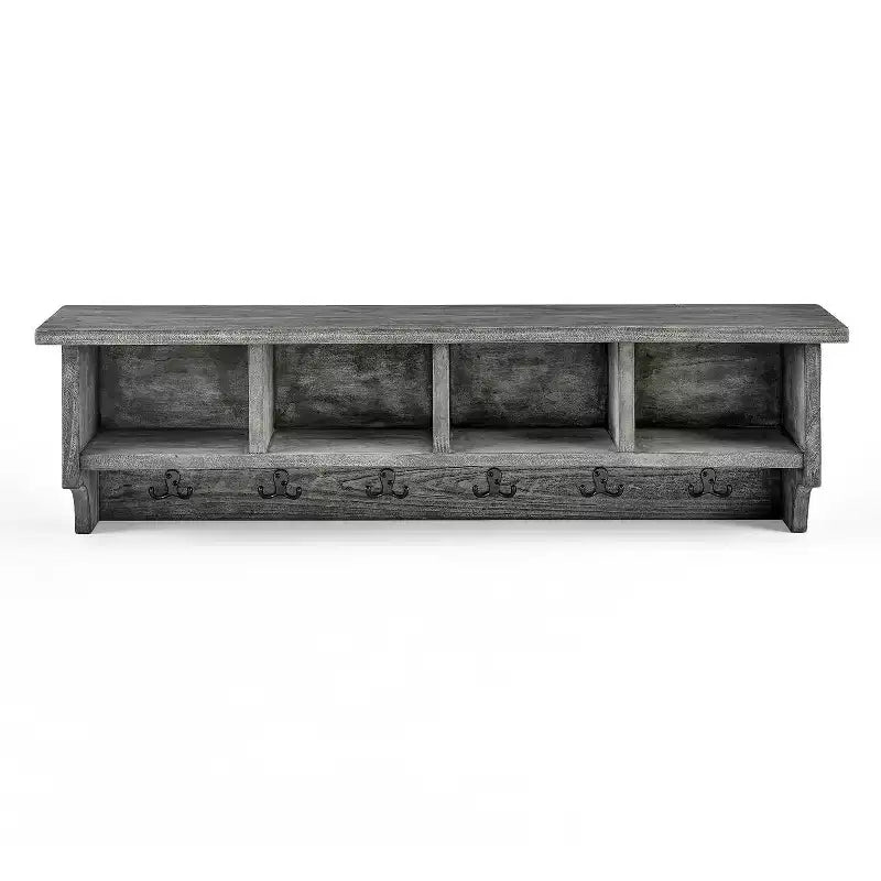 Banc porte-manteau mural en bois