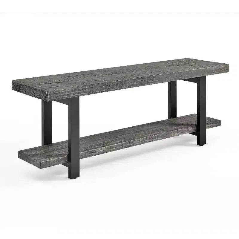 Banc porte-manteau mural en bois