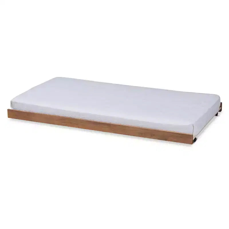 Twin Veles Trundle Bed Ash Walnut - Baxton Studio: Rubberwood Frame No Box Spring Needed