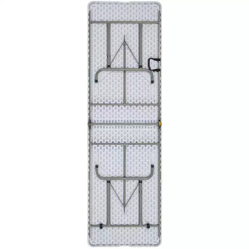 Table pliante en plastique blanc, à double pliage, imitation granit