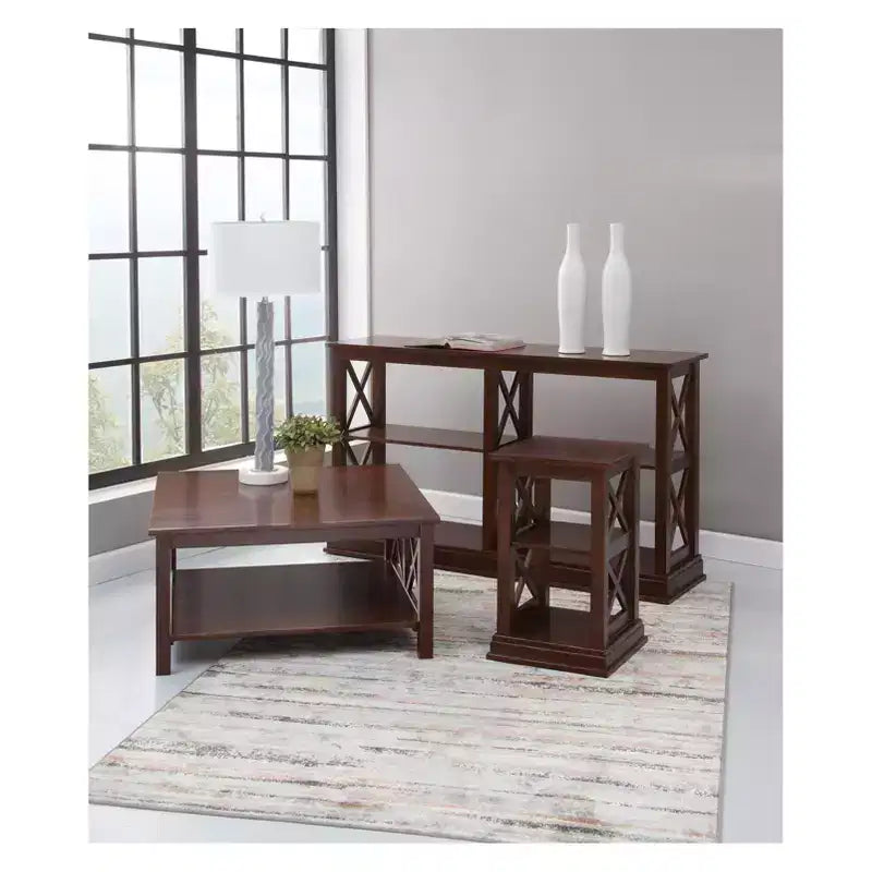 Table d'appoint avec étagères