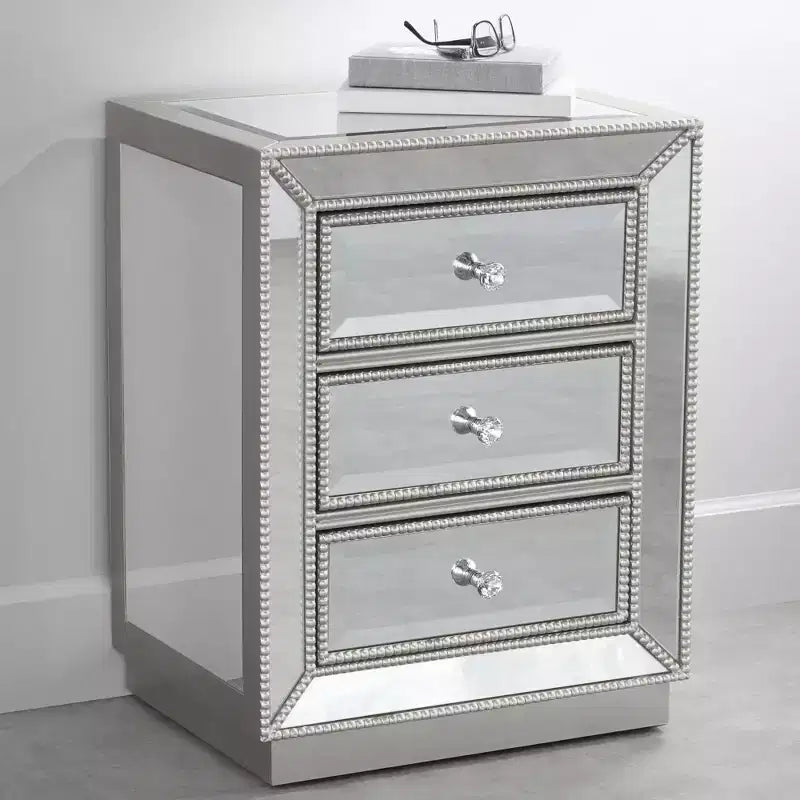 Table d'appoint rectangulaire moderne avec miroir