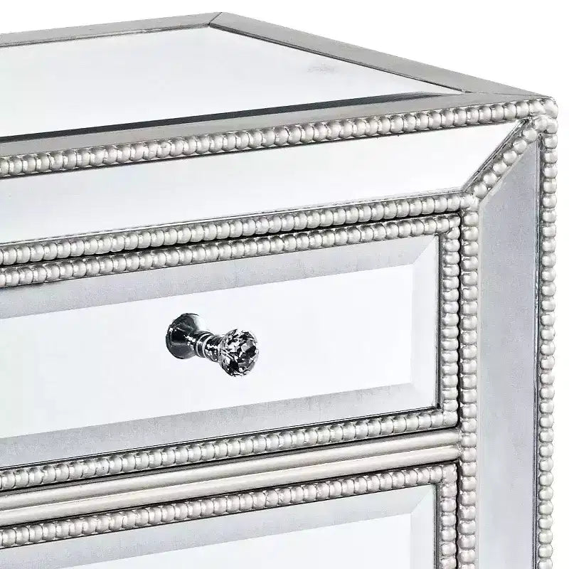 Table d'appoint rectangulaire moderne avec miroir