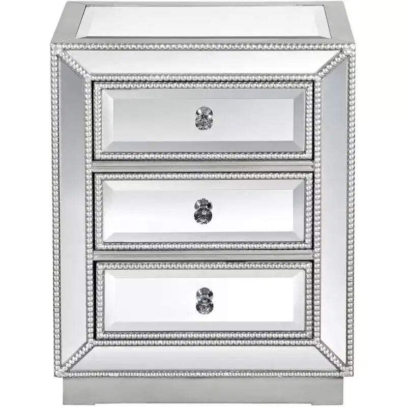 Table d'appoint rectangulaire moderne avec miroir