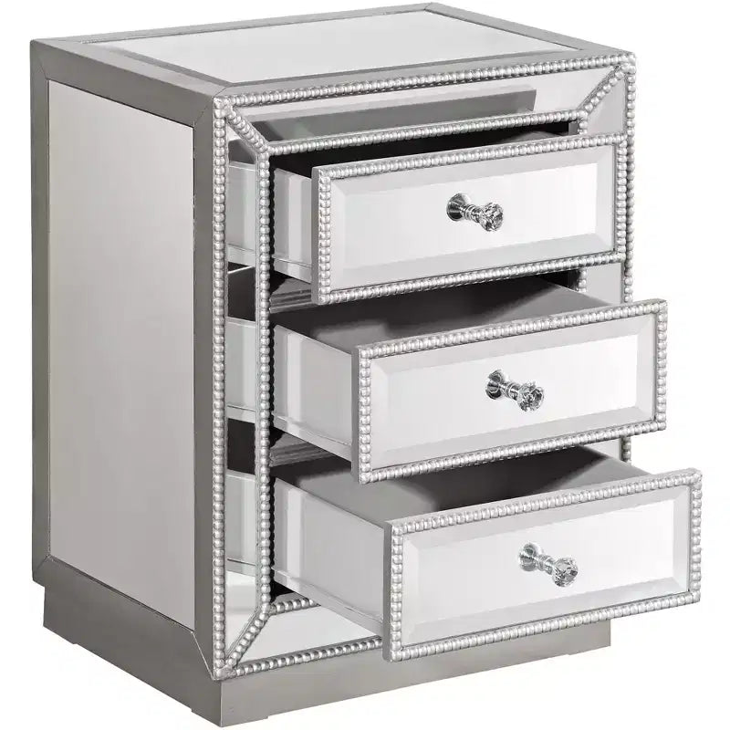 Table d'appoint rectangulaire moderne avec miroir